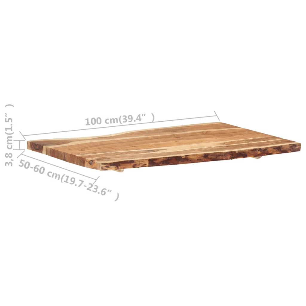 tömör akácfa asztallap 100 x (50-60) x 3,8 cm