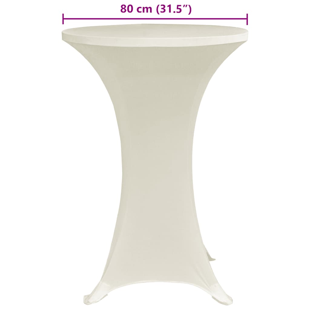 4 db krémszínű sztreccs asztalterítő bárasztalhoz Ø80 cm