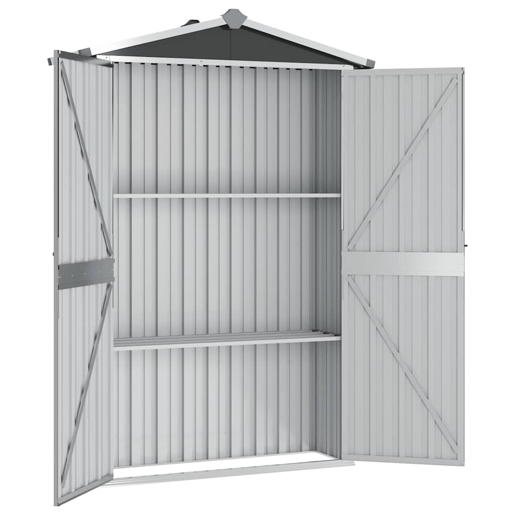 antracitszürke horganyzott acél kerti fészer 116x45x175 cm