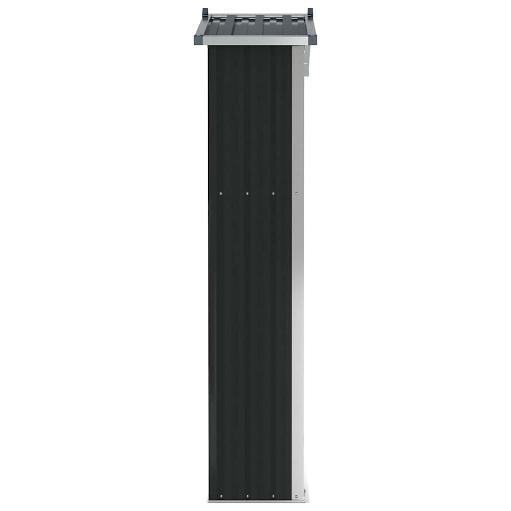 antracitszürke horganyzott acél kerti fészer 116x45x175 cm