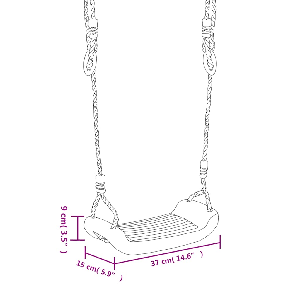 2 db kék polietilén hinta kötéllel 37 x 15 cm