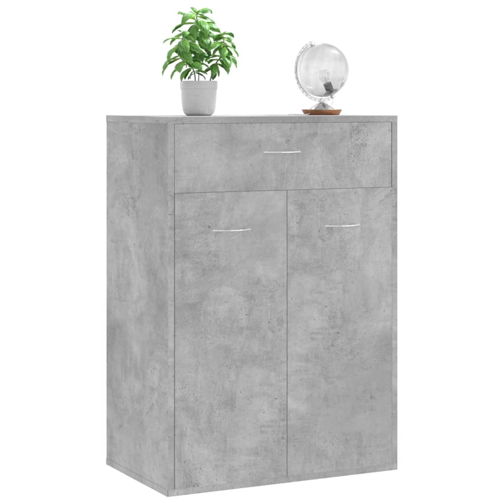 betonszürke szerelt fa cipősszekrény 60 x 35 x 84 cm