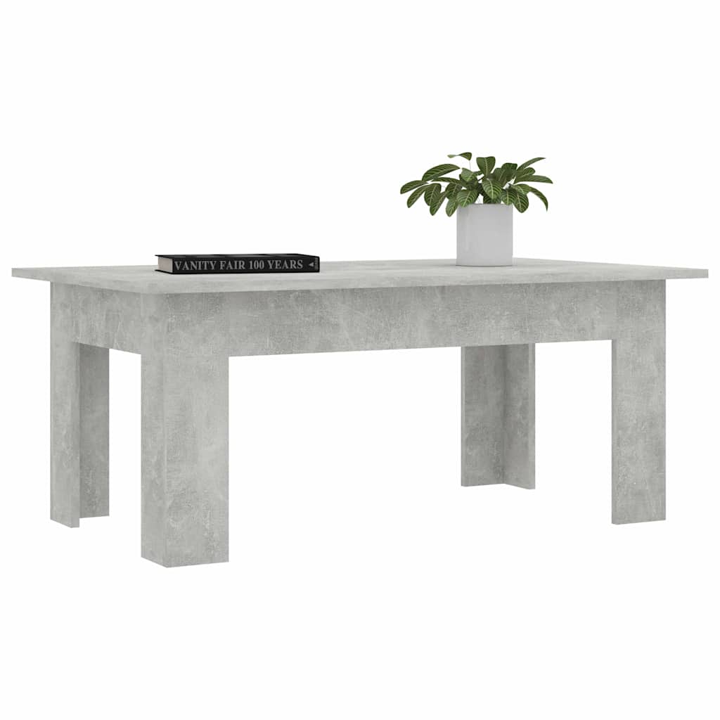 betonszürke szerelt fa dohányzóasztal 100 x 60 x 42 cm