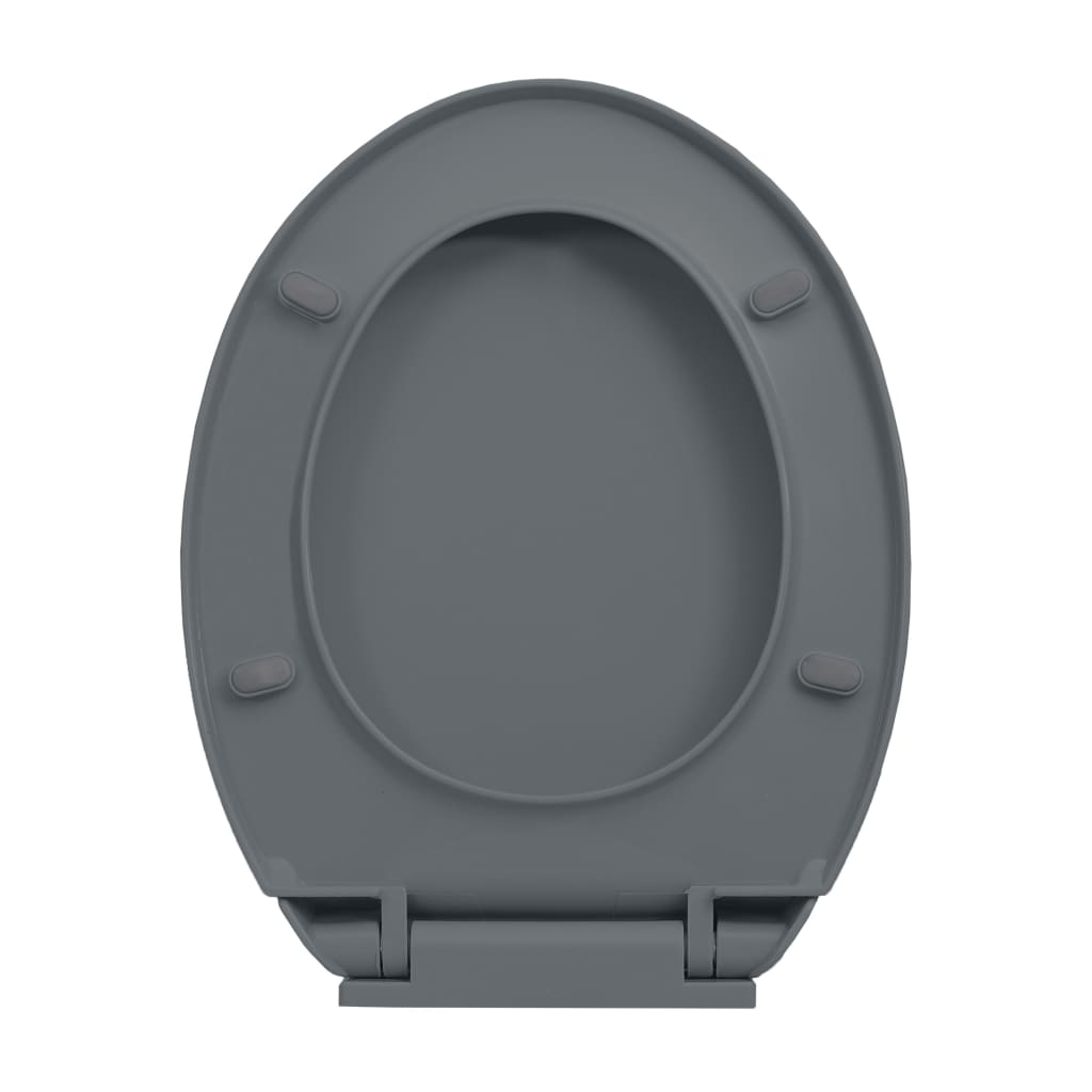 szürke ovális WC-ülőke lassan csukódó fedéllel