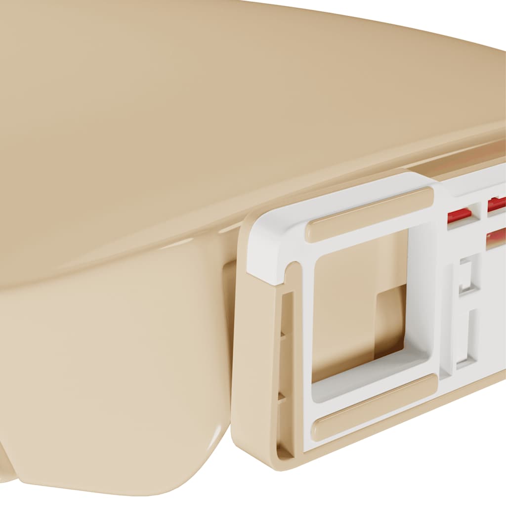 bézs ovális gyorsan szerelhető WC-ülőke lassan csukódó fedéllel