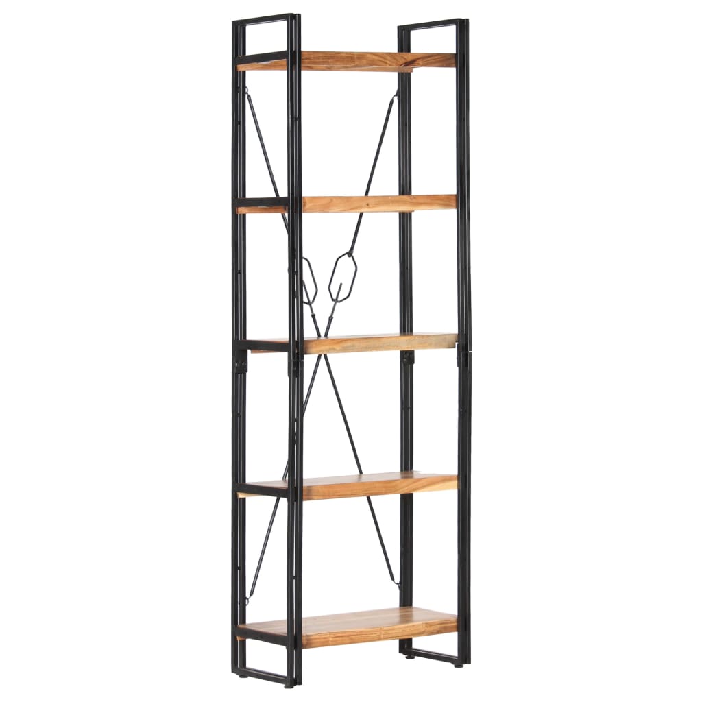 5 szintes tömör akácfa könyvespolc 60 x 30 x 180 cm