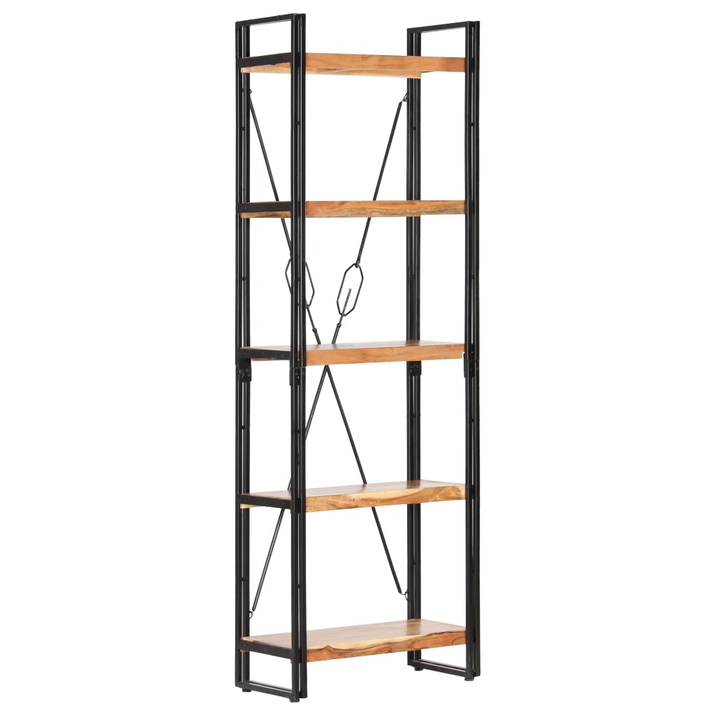 5 szintes tömör akácfa könyvespolc 60 x 30 x 180 cm