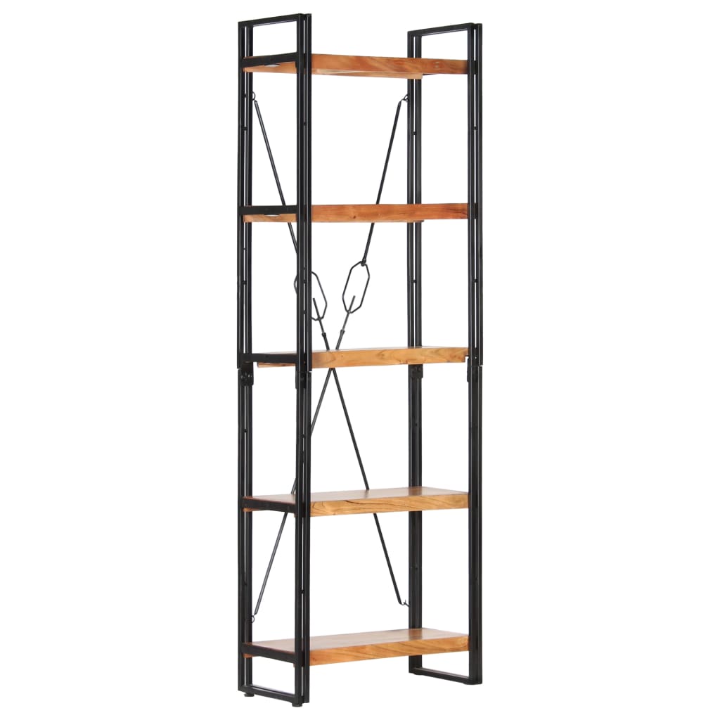 5 szintes tömör akácfa könyvespolc 60 x 30 x 180 cm