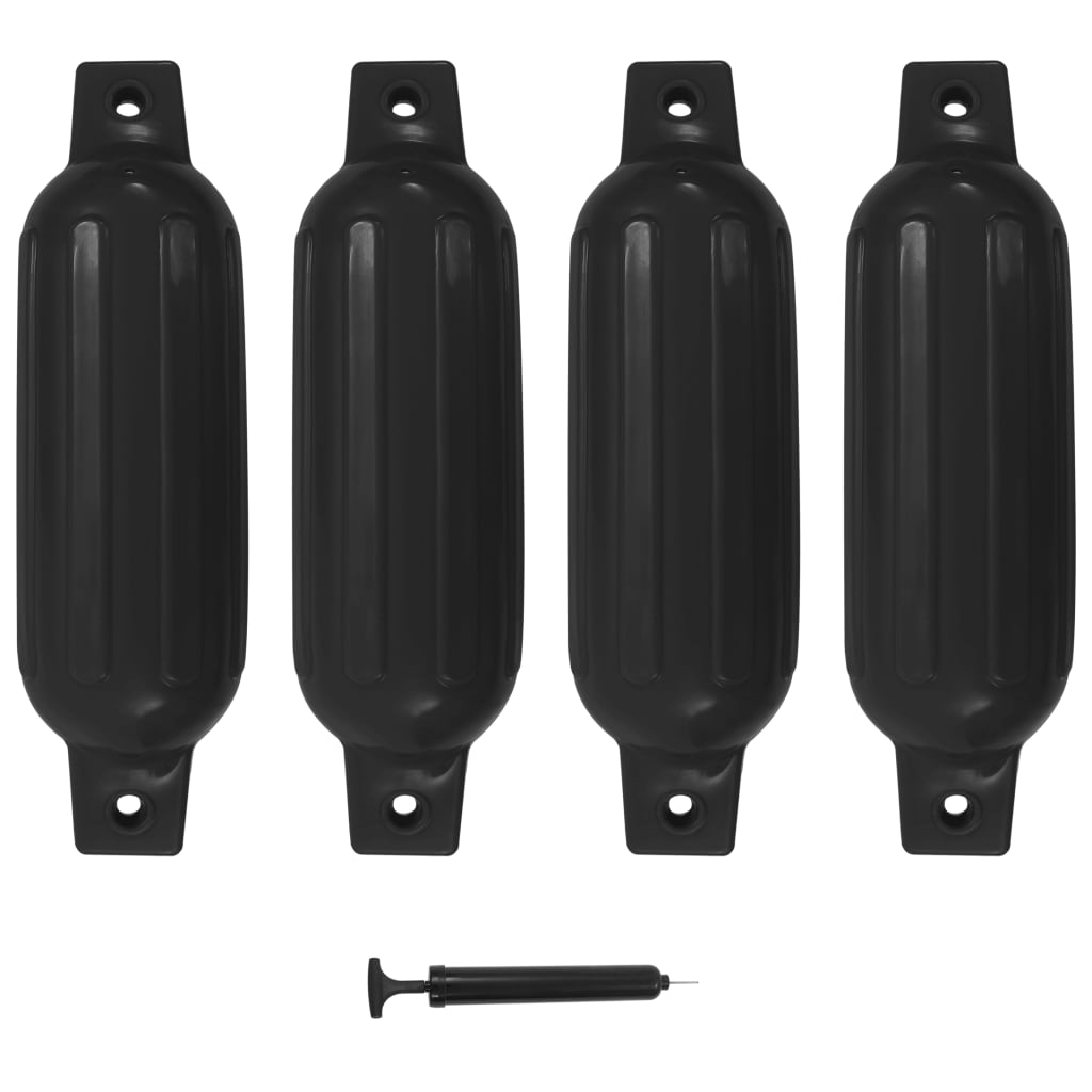4 darab fekete PVC csónak lökhárító 41 x 11,5 cm