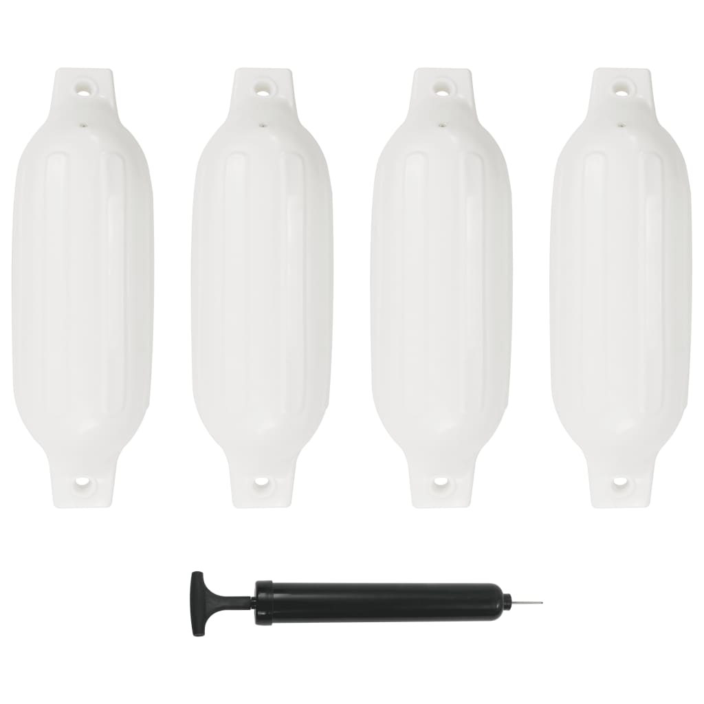 4 darab fehér PVC csónak lökhárító 41 x 11,5 cm