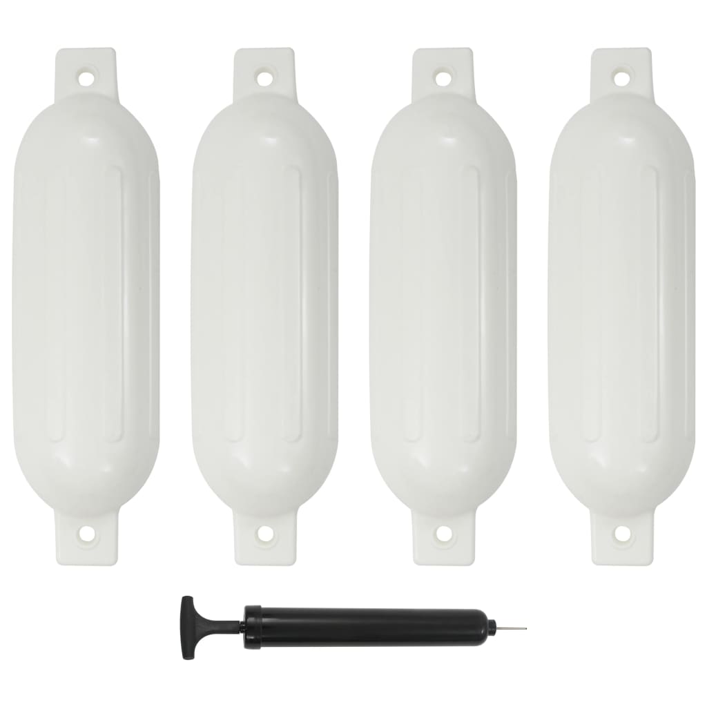 4 darab fehér PVC csónak lökhárító 51 x 14 cm