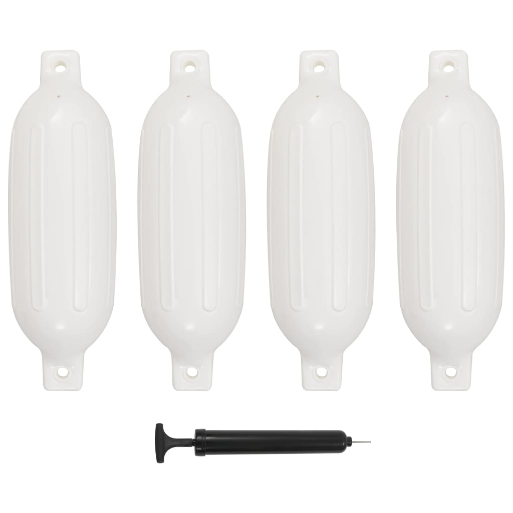 4 darab fehér PVC csónak lökhárító 58,5 x 16,5 cm