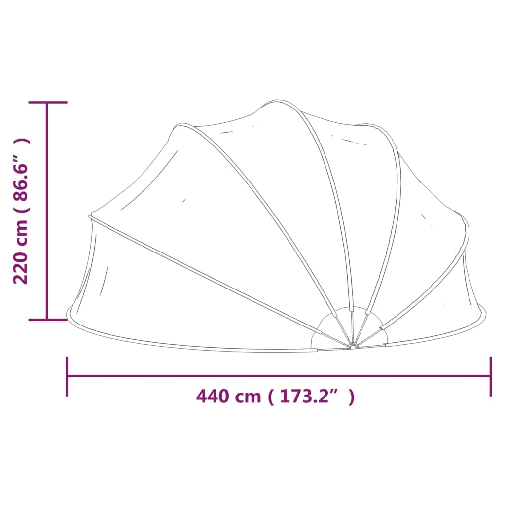 medencekupola 440 x 220 cm