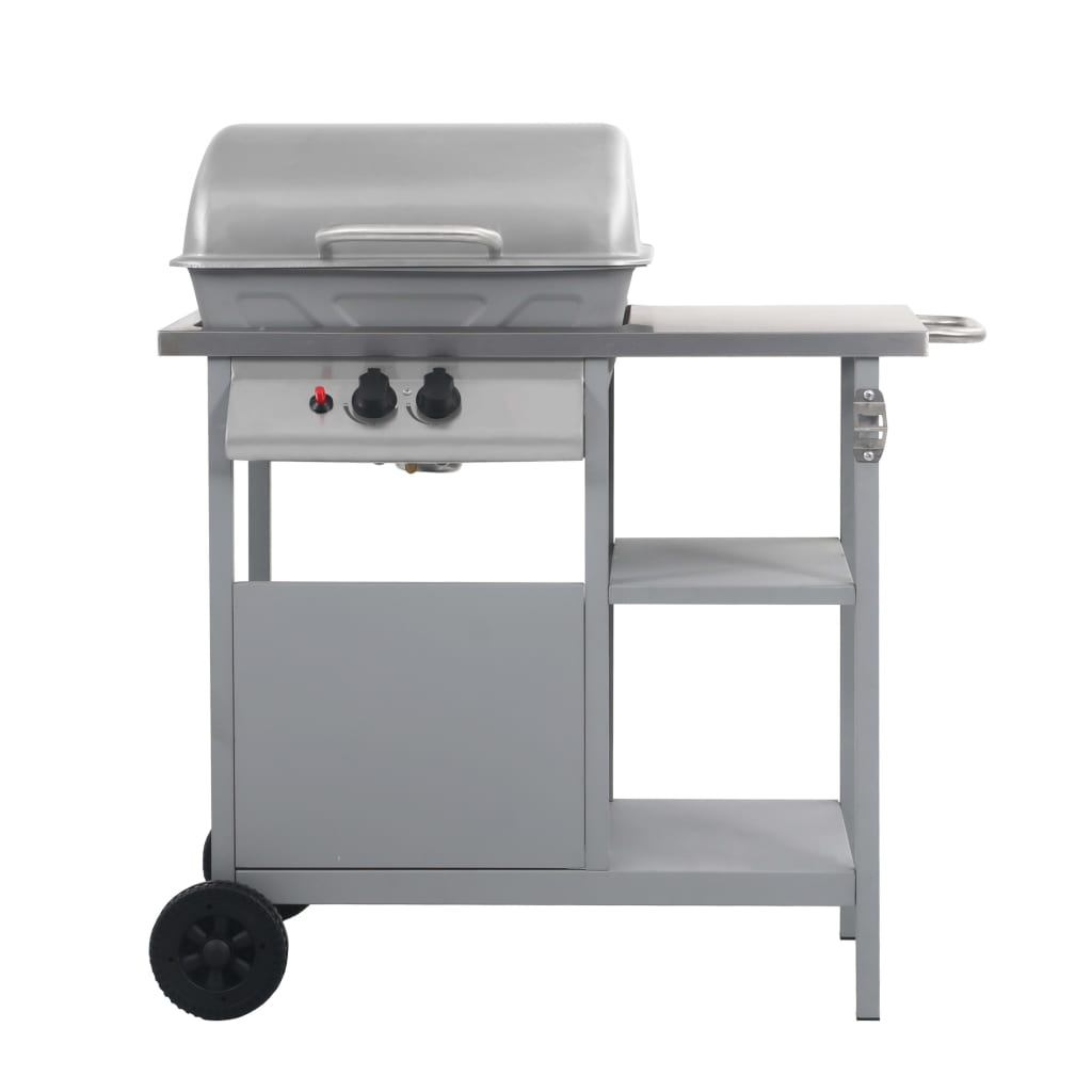 ezüst gáz grillező 3 szintes kisasztallal