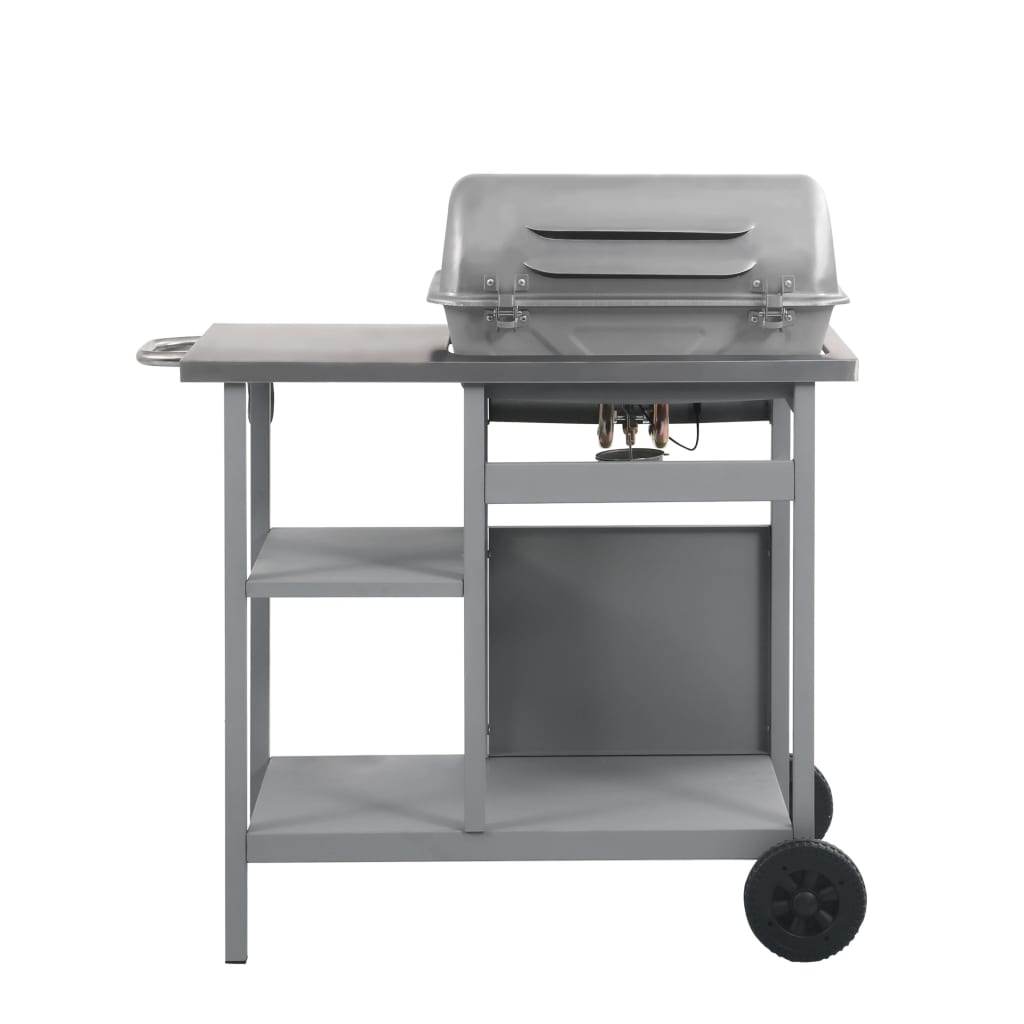 ezüst gáz grillező 3 szintes kisasztallal