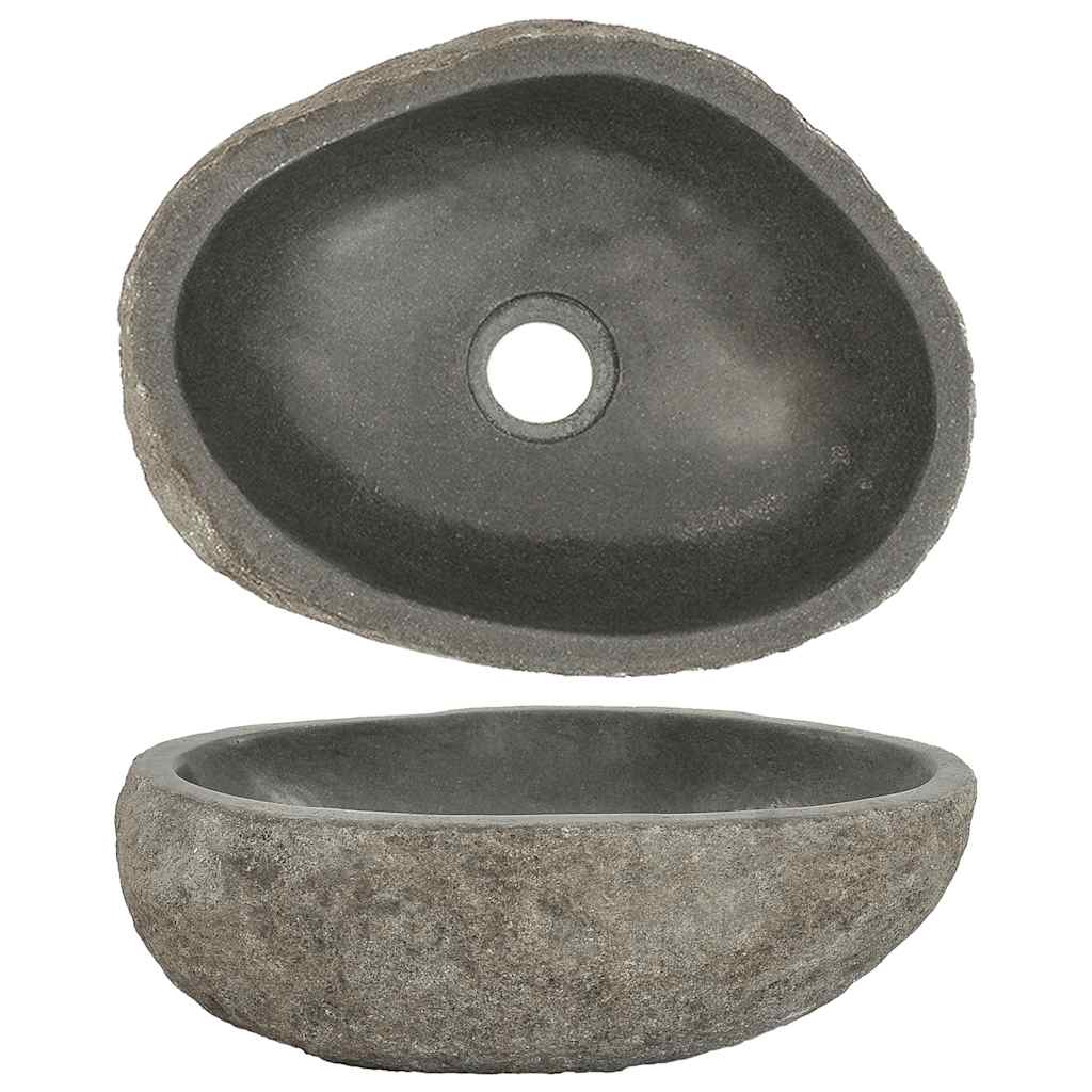 ovális folyami kő mosdókagyló (29-38) x (24-31) cm