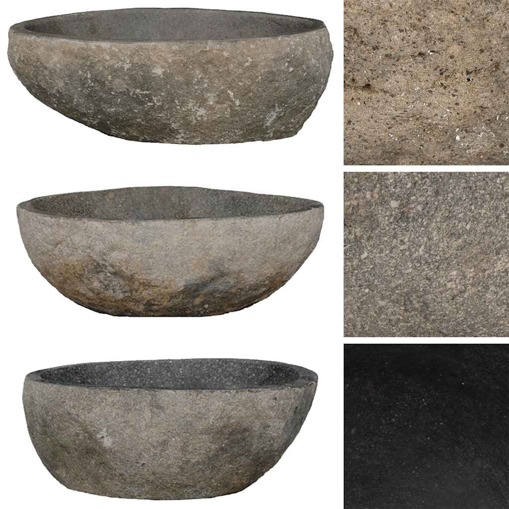 ovális folyami kő mosdókagyló (29-38) x (24-31) cm