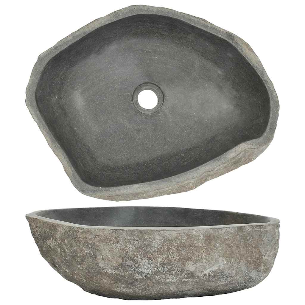ovális folyami kő mosdókagyló (45-53) x (34-41) cm