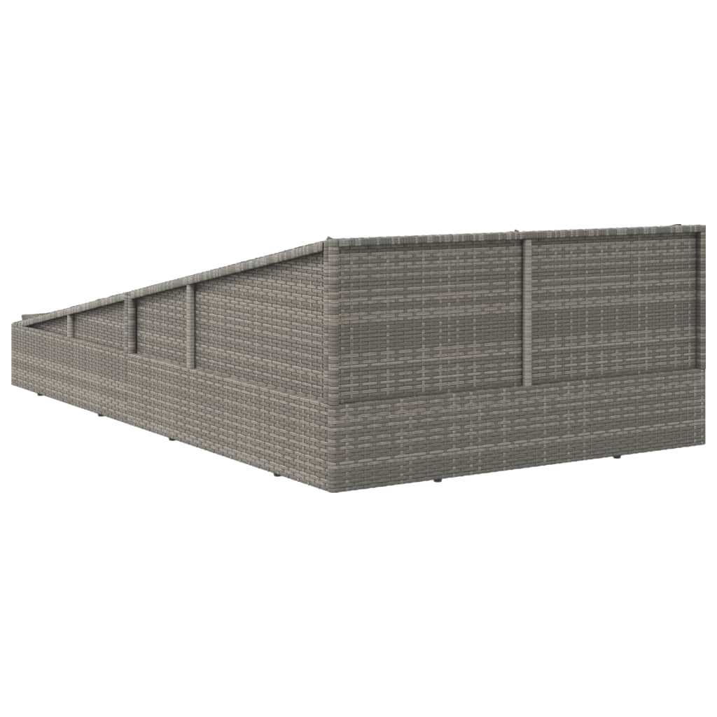 szürke polyrattan kerti ágy 110x200 cm