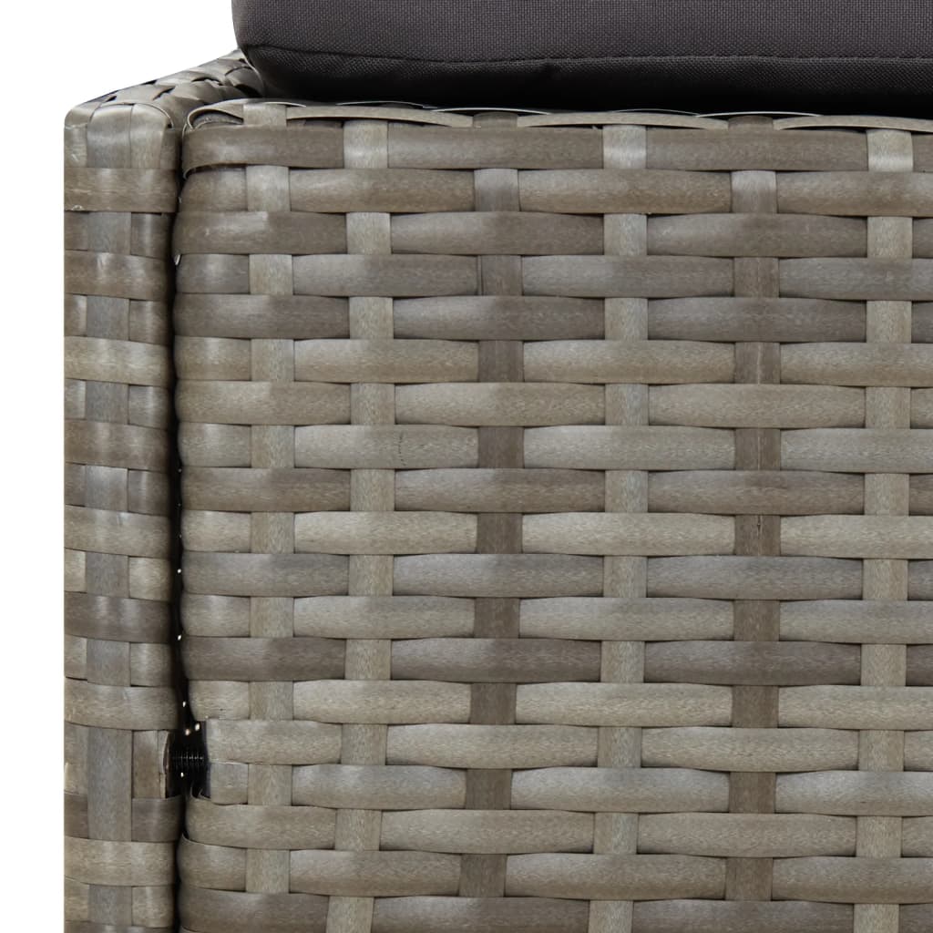 szürke polyrattan kerti ágy 110x200 cm