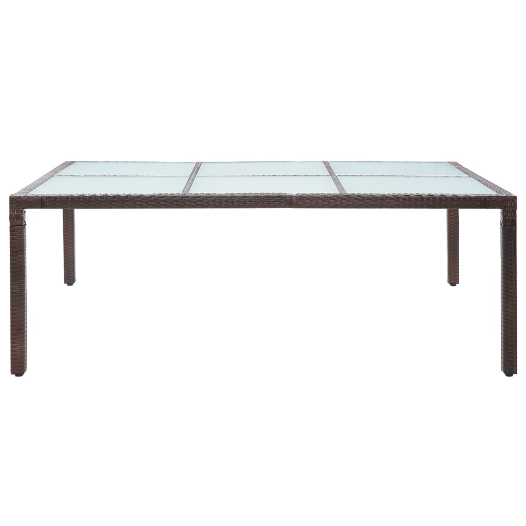 barna polyrattan kültéri étkezőasztal 200 x 150 x 74 cm