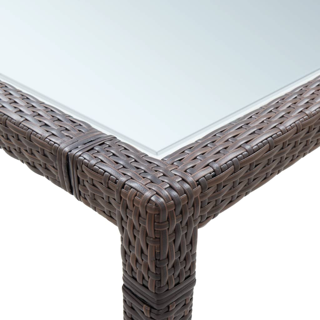 barna polyrattan kültéri étkezőasztal 200 x 150 x 74 cm