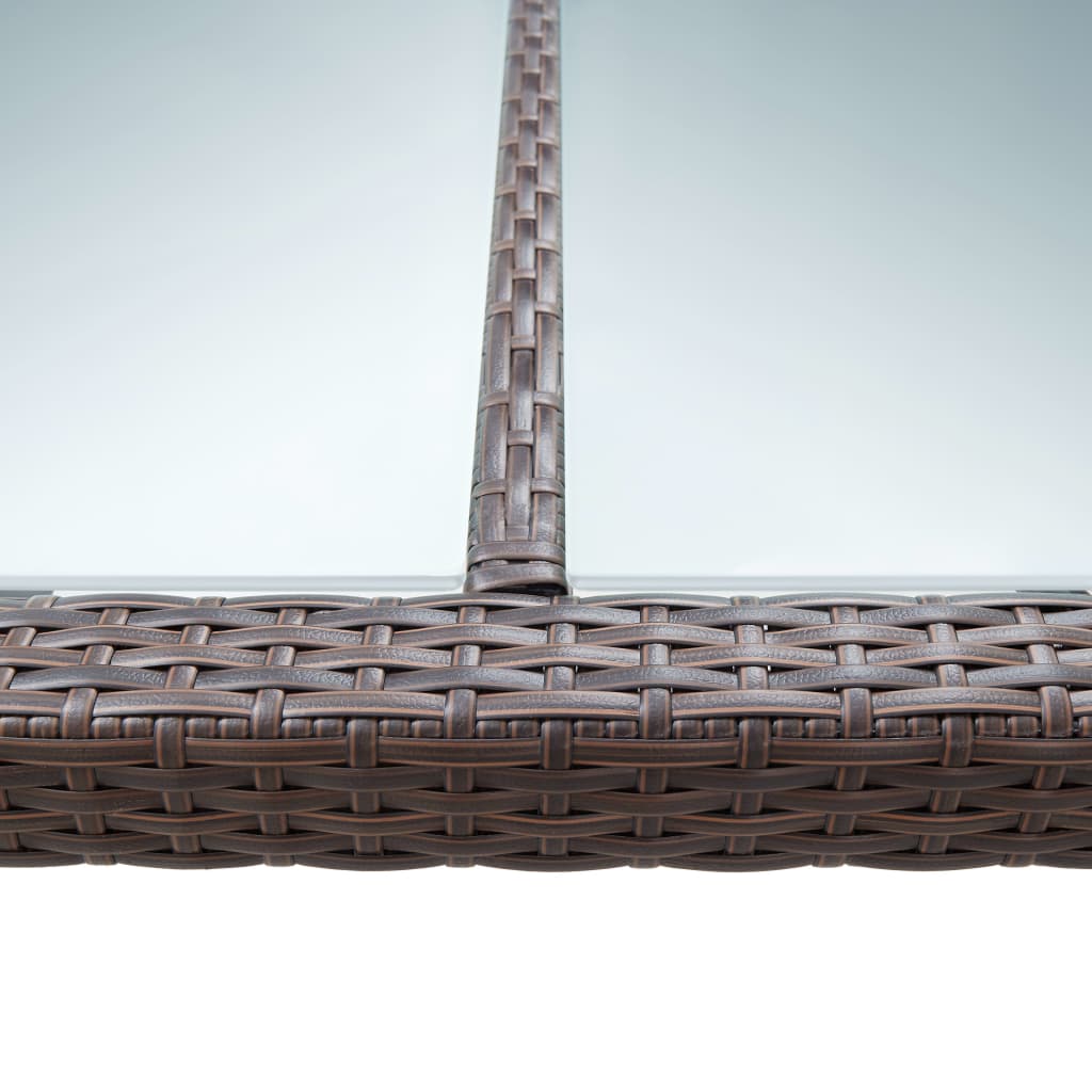 barna polyrattan kültéri étkezőasztal 200 x 150 x 74 cm