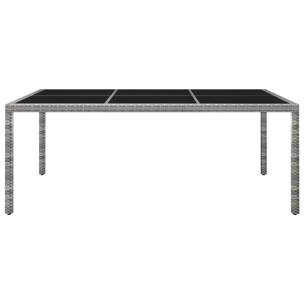 szürke polyrattan kültéri étkezőasztal 200 x 150 x 74 cm