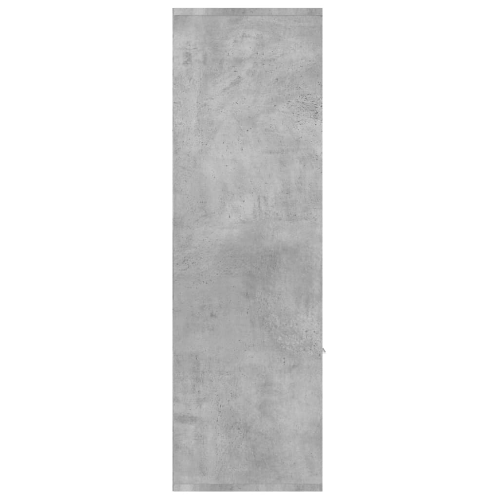 betonszürke szerelt fa könyvszekrény 98 x 30 x 98 cm