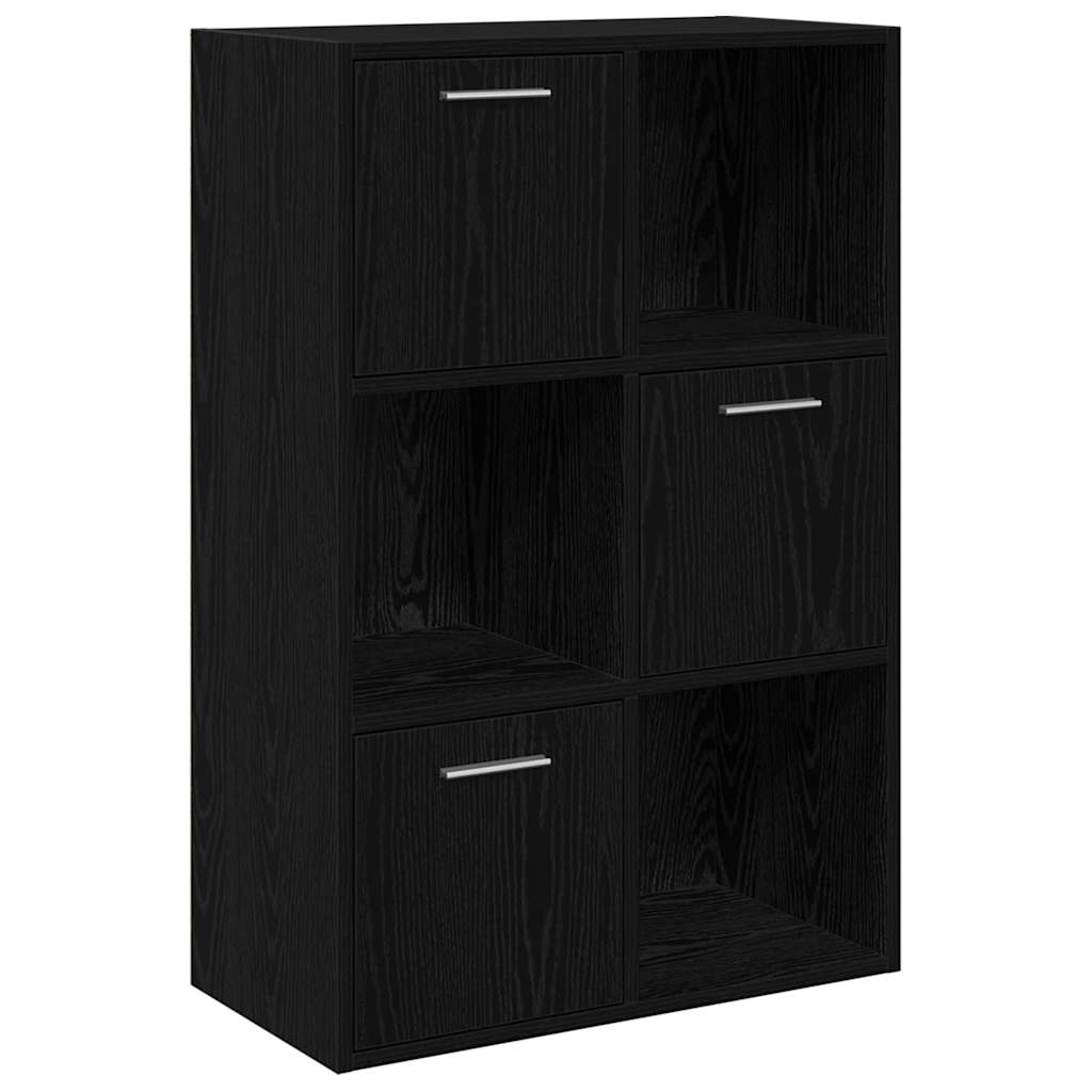 fekete szerelt fa tárolószekrény 60 x 29,5 x 90 cm