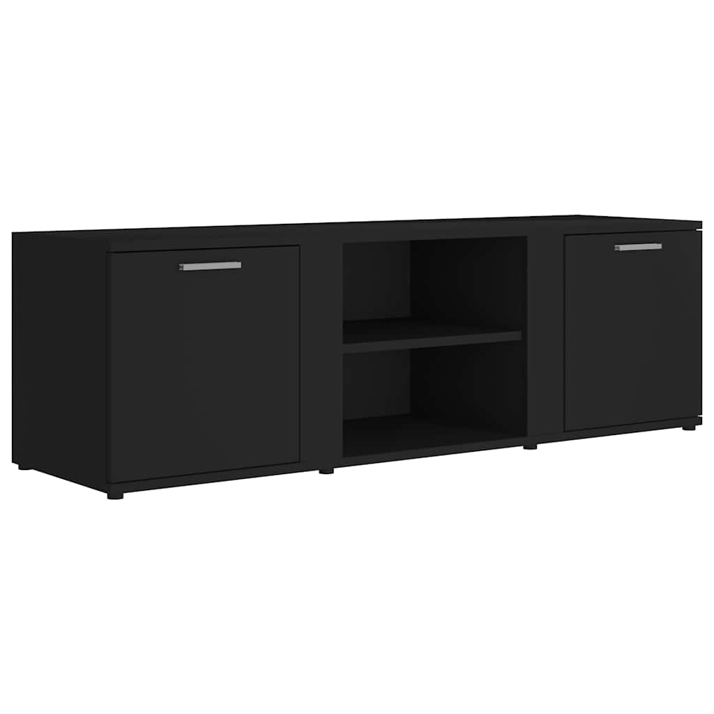 fekete szerelt fa TV-szekrény 120 x 34 x 37 cm