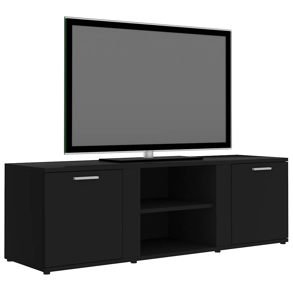 fekete szerelt fa TV-szekrény 120 x 34 x 37 cm