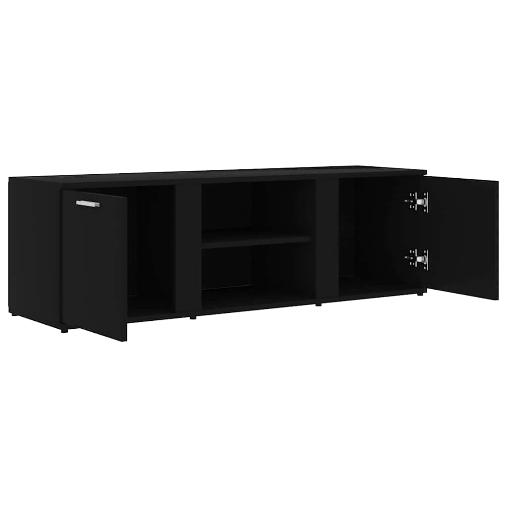 fekete szerelt fa TV-szekrény 120 x 34 x 37 cm
