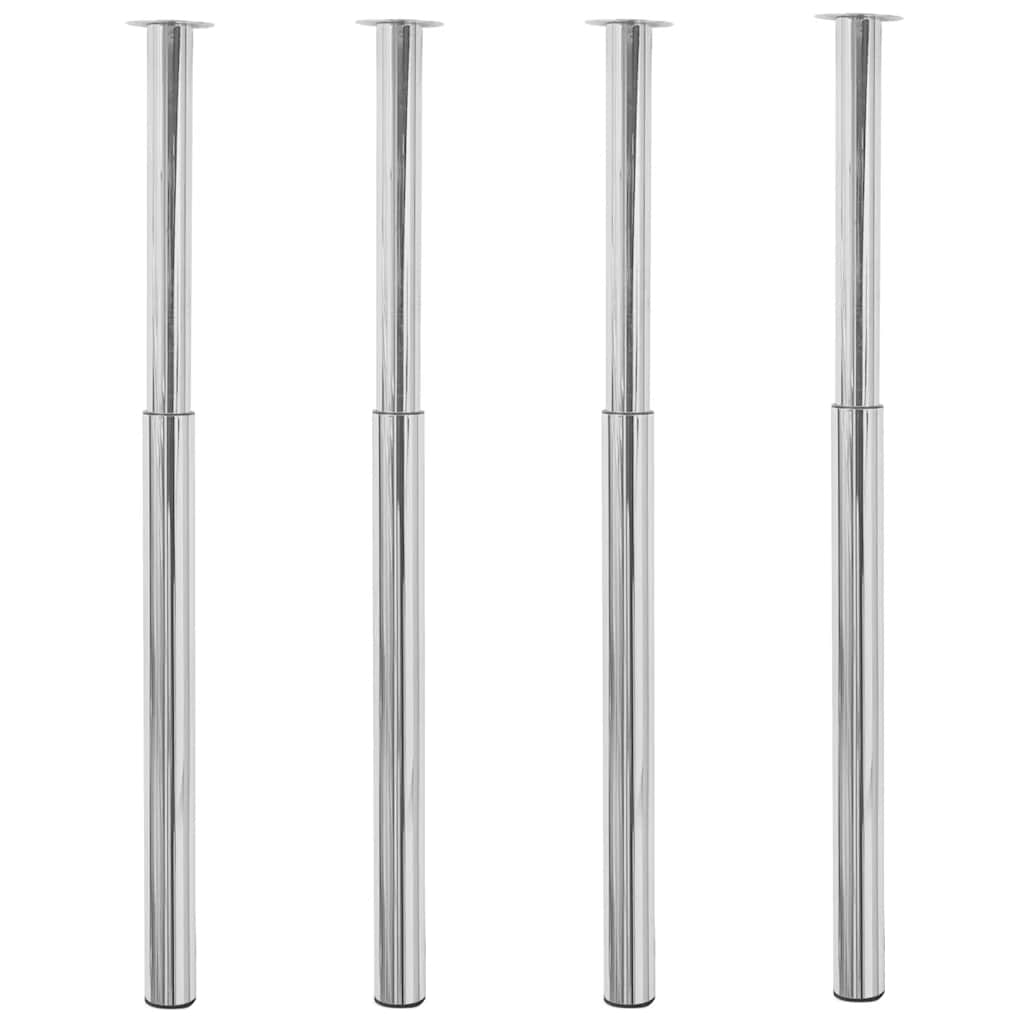 4 db krómszínű teleszkópos asztalláb 710 mm - 1100 mm