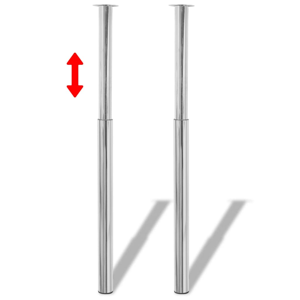 4 db krómszínű teleszkópos asztalláb 710 mm - 1100 mm