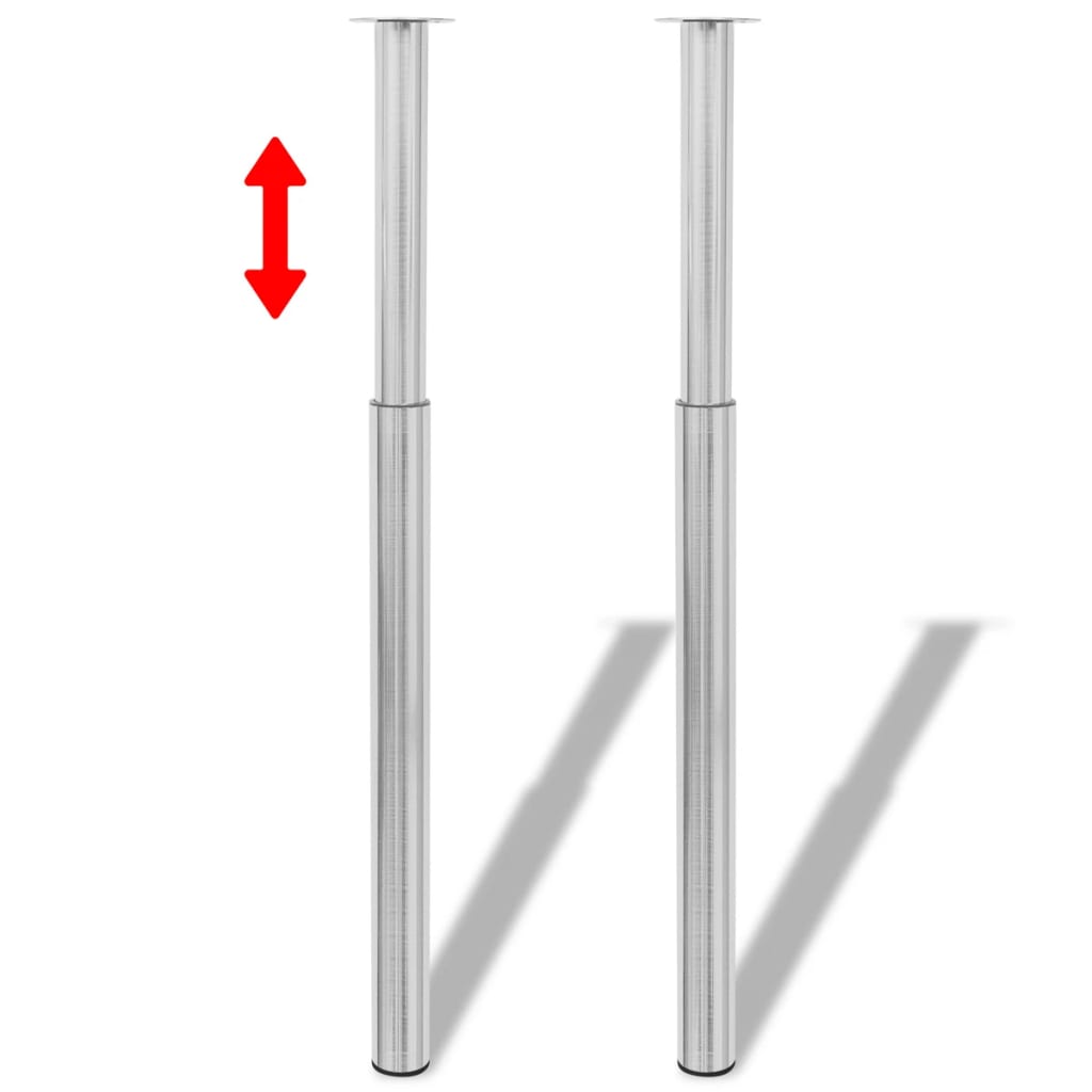 4 db szálcsiszolt nikkel teleszkópos asztalláb 710 mm - 1100 mm