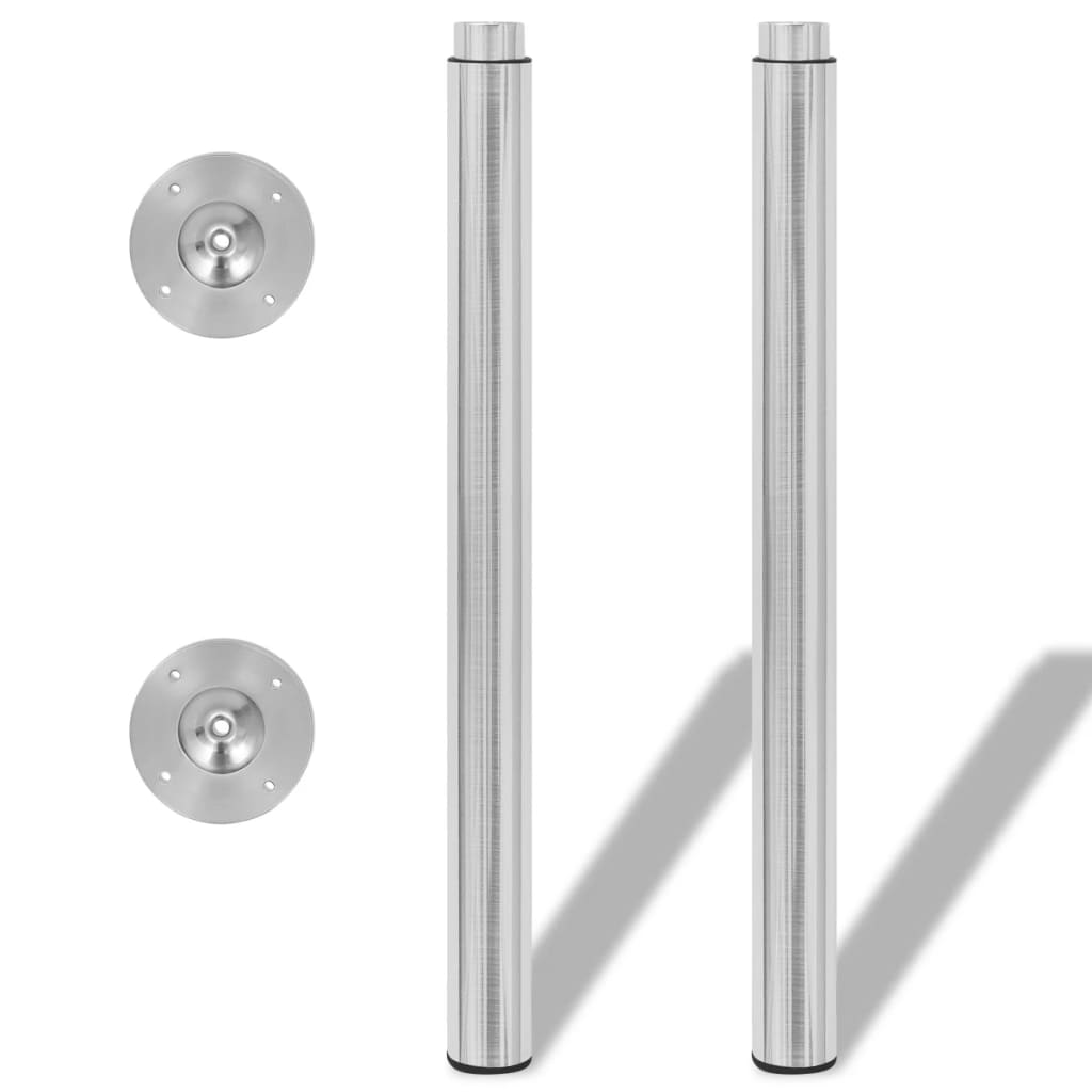 4 db szálcsiszolt nikkel teleszkópos asztalláb 710 mm - 1100 mm