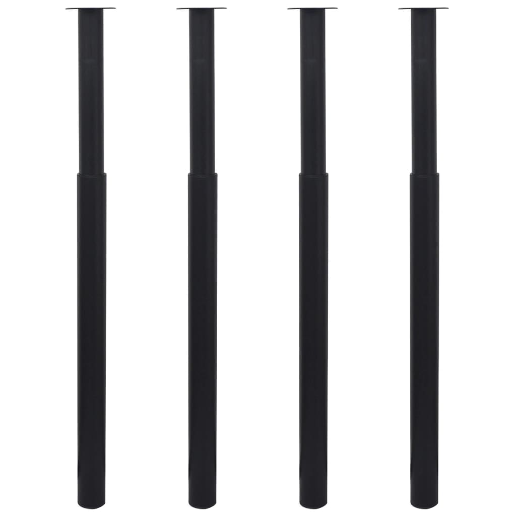 4 db fekete teleszkópos asztalláb 710 mm - 1100 mm