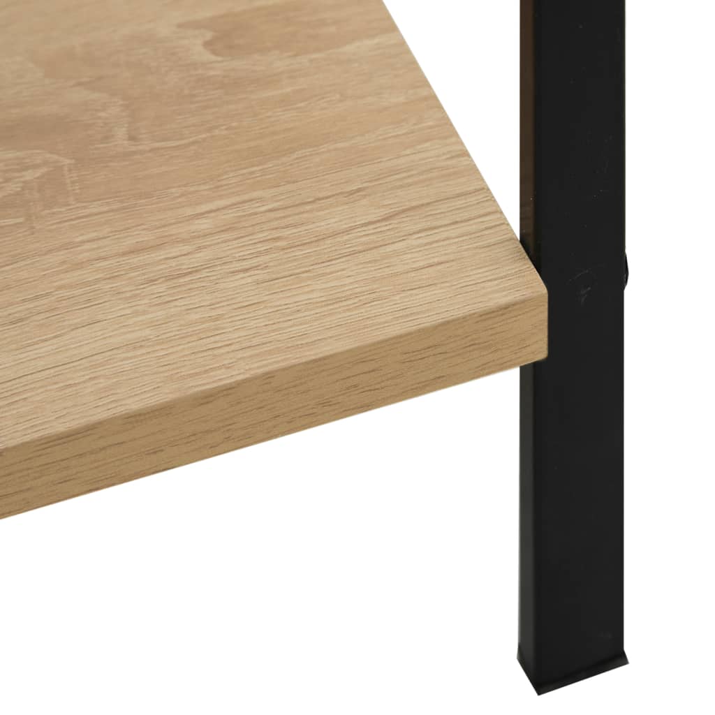 5 szintes tölgyszínű szerelt fa könyvespolc 60x27,6x158,5 cm