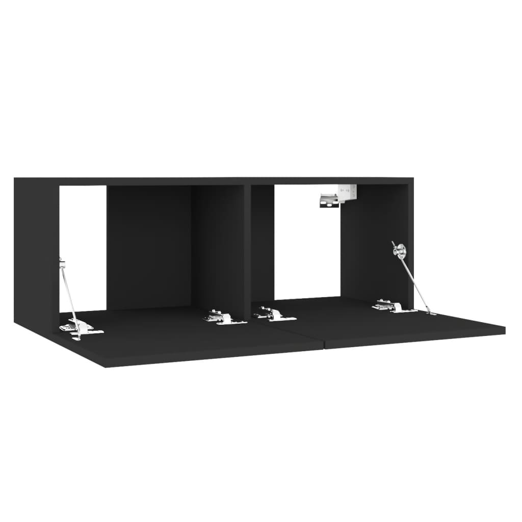 fekete szerelt fa TV-szekrény 80 x 30 x 30 cm