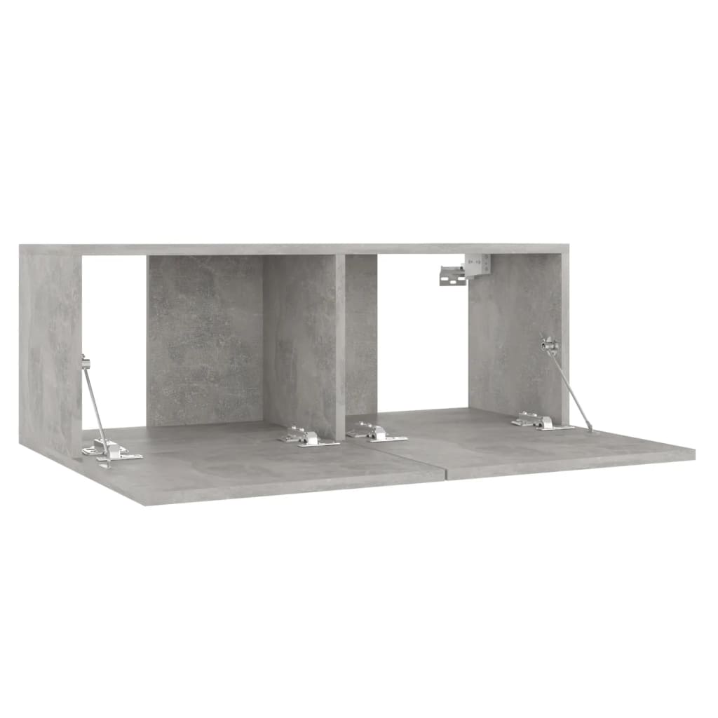 betonszürke szerelt fa TV-szekrény 80 x 30 x 30 cm