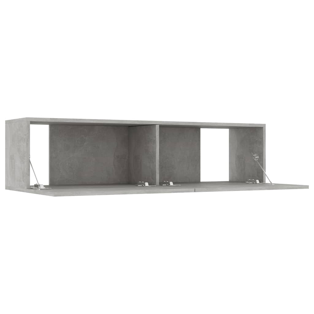 betonszürke szerelt fa TV-szekrény 120 x 30 x 30 cm