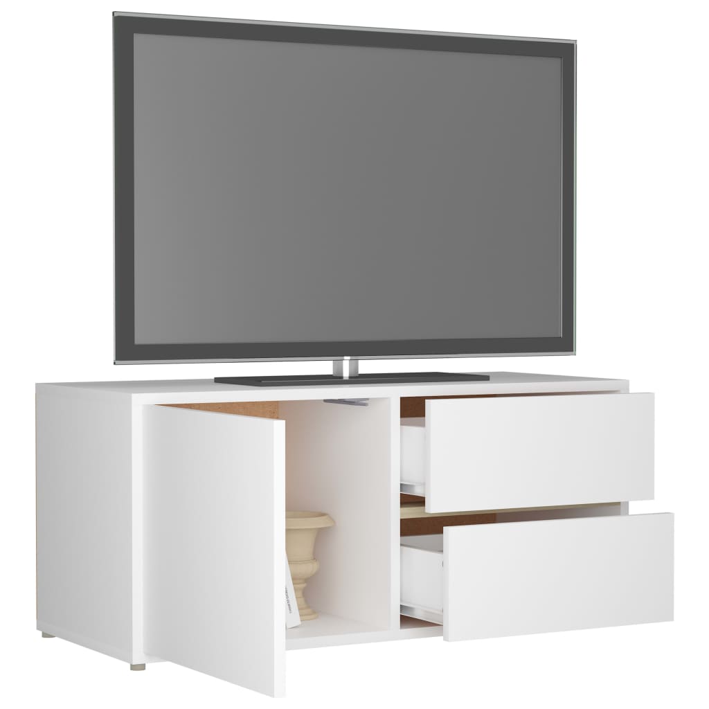 fehér szerelt fa TV-szekrény 80 x 34 x 36 cm