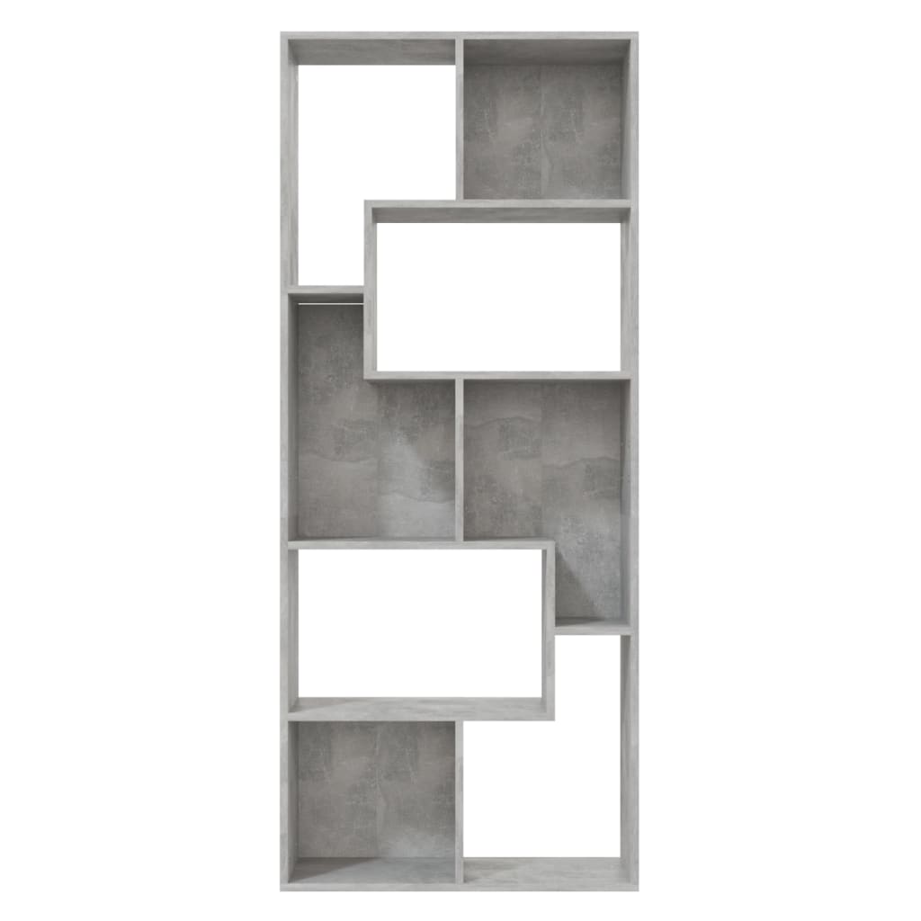 betonszürke szerelt fa könyvszekrény 67 x 24 x 161 cm