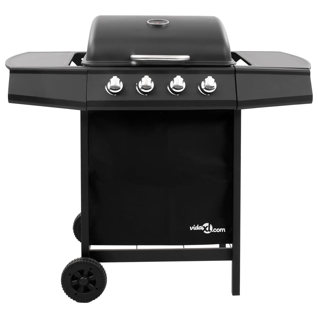 fekete gáz grillsütő 4 égővel