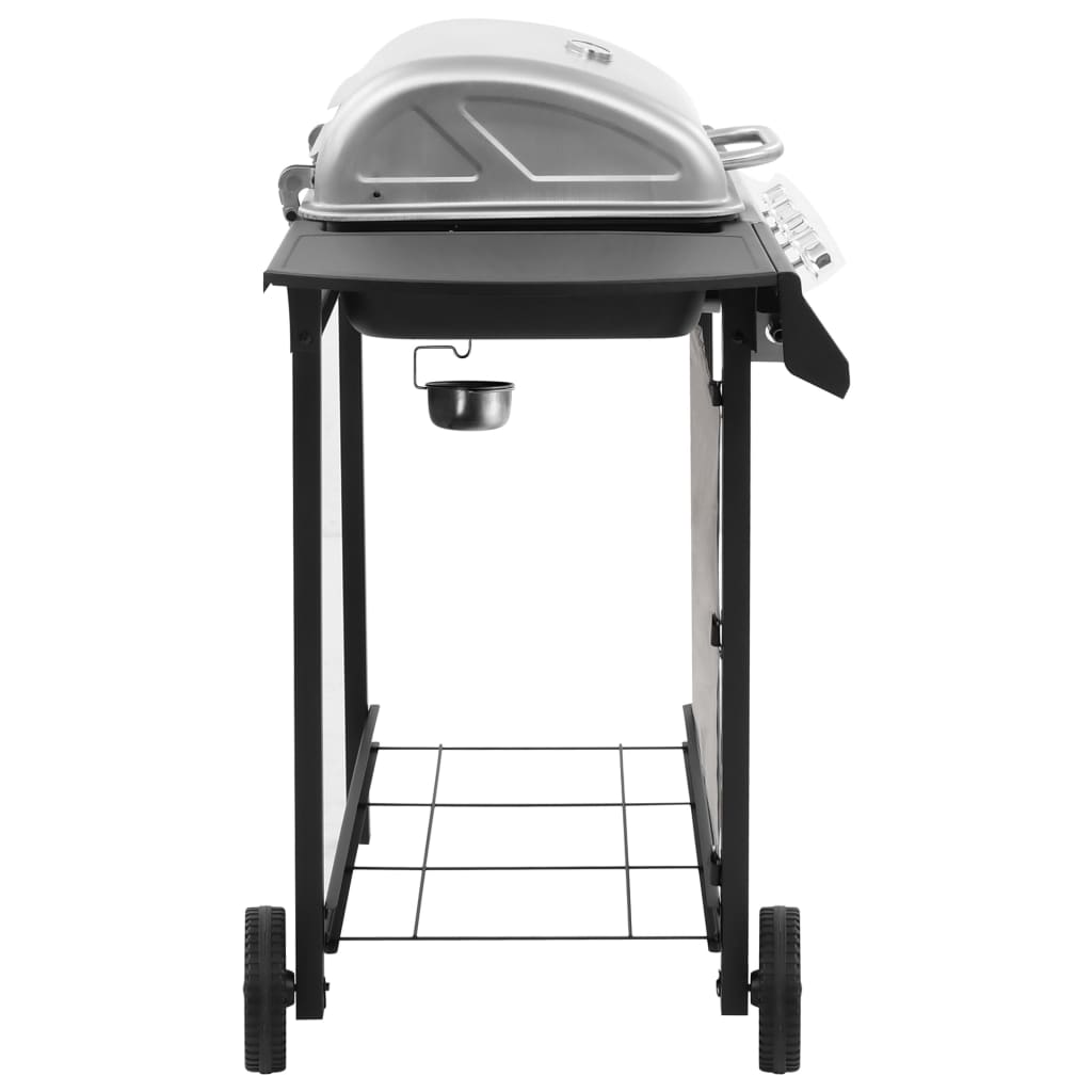 fekete és ezüst gáz grillsütő 4 égővel