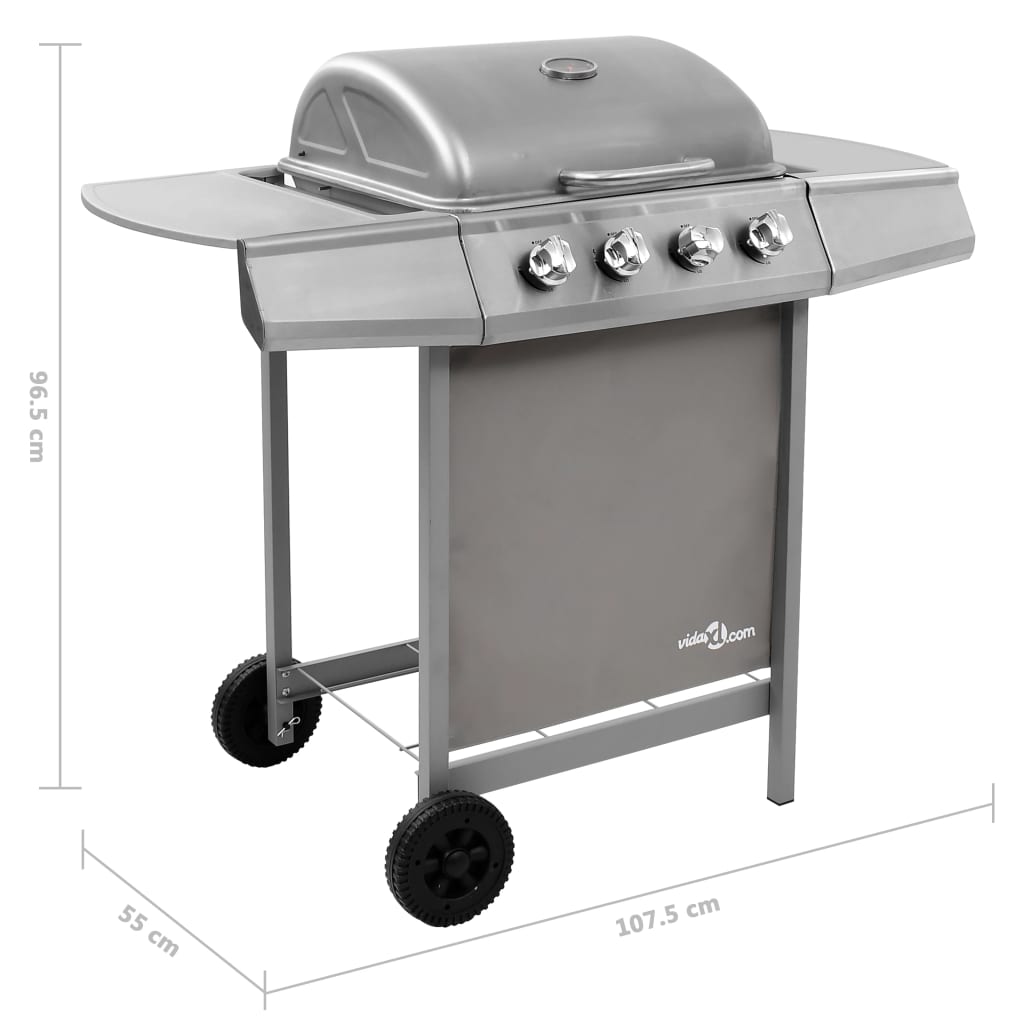 ezüst gáz grillsütő 4 égővel