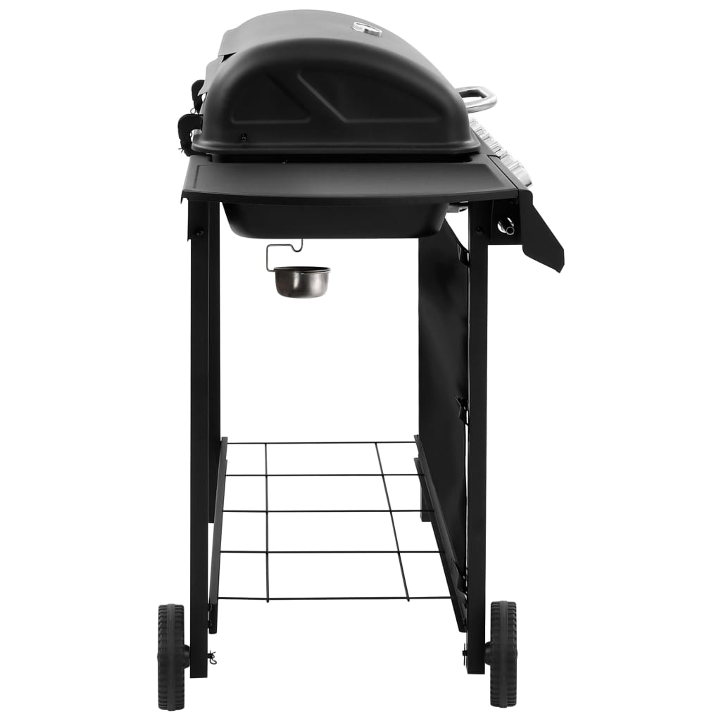 fekete gáz grillsütő 6 égővel