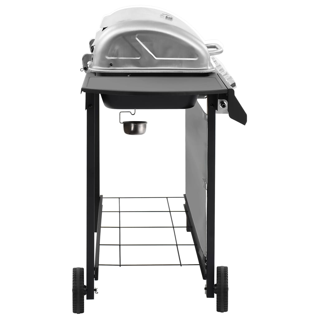 fekete és ezüst gáz grillsütő 6 égővel