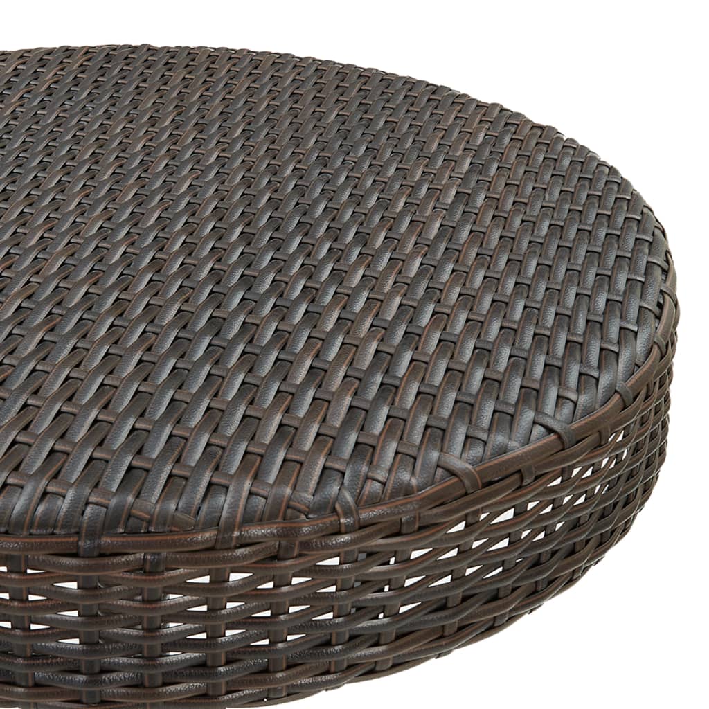 barna polyrattan kerti asztal 75,5 x 106 cm